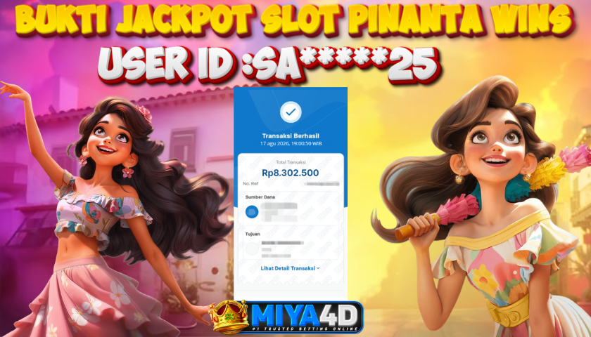 MIYA4D - Bukti JP PINANTA WINS 8.302.500 Member SA*****25