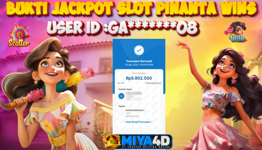 MIYA4D - Bukti JP PINANTA WINS 5.902.500 Member GA*******08